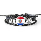 Norway Pakistan Paraguay Flag Leather Bracelets