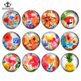 12pcs Snap Button Jewelry Faceted Glass Fit Bracelet Mixed Colors 18mm