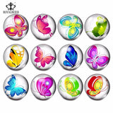 12pcs Snap Button Jewelry Faceted Glass Fit Bracelet Mixed Colors 18mm