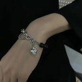 Opal Beaded Pearl Charm Bracelet Stainless Steel Pendant