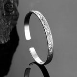 Classic Mountain Lake Cuff Bangle Antique Silver Romantic Couple Bracelet
