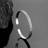 Classic Mountain Lake Cuff Bangle Antique Silver Romantic Couple Bracelet