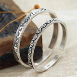 Classic Mountain Lake Cuff Bangle Antique Silver Romantic Couple Bracelet