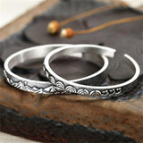 Classic Mountain Lake Cuff Bangle Antique Silver Romantic Couple Bracelet