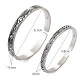 Classic Mountain Lake Cuff Bangle Antique Silver Romantic Couple Bracelet