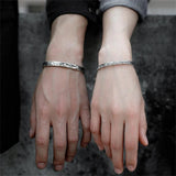 Classic Mountain Lake Cuff Bangle Antique Silver Romantic Couple Bracelet