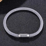 Milan Thread Rope Bracelet Stainless Steel Magnet Men Women Multicolor