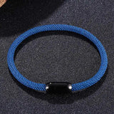 Milan Thread Rope Bracelet Stainless Steel Magnet Men Women Multicolor