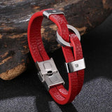 Leather Hand Bracelet Stainless Steel Couples Jewelry