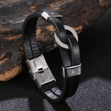 Leather Hand Bracelet Stainless Steel Couples Jewelry