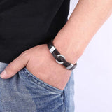 Leather Hand Bracelet Stainless Steel Couples Jewelry