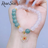 Chinese Jade Rabbit Moon Agate Bracelet for Women