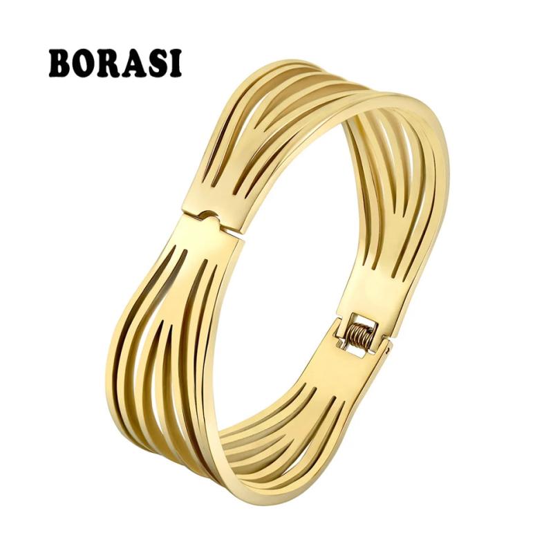BOBASI Female Charm Bracelet Stainless Steel Unique Bracelets & Bangles