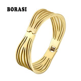 BOBASI Female Charm Bracelet Stainless Steel Unique Bracelets & Bangles
