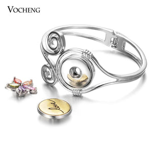 Vocheng Gingersnaps Bracelet Alloy Bangle for 18mm Snap Charms