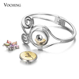 Vocheng Gingersnaps Bracelet Alloy Bangle for 18mm Snap Charms