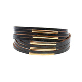 Copper Pipe Leather Charm Bracelets for Women Men