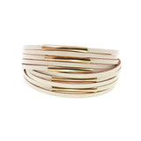 Copper Pipe Leather Charm Bracelets for Women Men