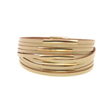 Copper Pipe Leather Charm Bracelets for Women Men