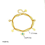 LAMENGLY 316L Stainless Steel Star Lips Eye Charm Bracelet For Women