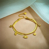 LAMENGLY 316L Stainless Steel Star Lips Eye Charm Bracelet For Women