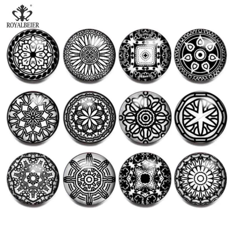 12pcs Dizziness Theme Glass Charms Snap Button For 20mm Snap Bracelet