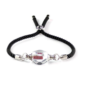 6MM Clear Crystal Vial Screw Cap Cotton Bracelet Rice Cord Gift