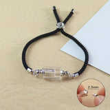 6MM Clear Crystal Vial Screw Cap Cotton Bracelet Rice Cord Gift
