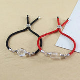6MM Clear Crystal Vial Screw Cap Cotton Bracelet Rice Cord Gift