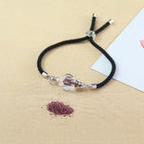 6MM Clear Crystal Vial Screw Cap Cotton Bracelet Rice Cord Gift