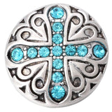 6pcs Snap Button Jewelry Crystal Cross Elephant MOM Turtle Metal 18mm