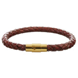 Men's Leather Bracelet with Magnetic Clasp, Vintage Style