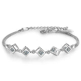 Sweet Cube Box Bracelets for Women Jewelry Metal Chain Bangles