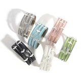 Boho Fish Scale Leather Bracelet for Women Charm Multilayer Metal Arrow Wrap