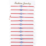 12Pcs Eyes Charms Bracelet Set Red Rope Adjustable Wrist Women Girls Jewelry