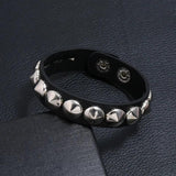 Punk Gothic Rock Bracelet Cuff Metal Spikes Rivet Stud Charm Leather Bangle