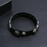 Punk Gothic Rock Bracelet Cuff Metal Spikes Rivet Stud Charm Leather Bangle