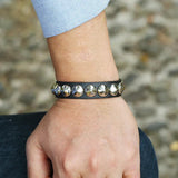 Punk Gothic Rock Bracelet Cuff Metal Spikes Rivet Stud Charm Leather Bangle
