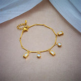 316L Stainless Steel Crystal Charm Bracelet For Women Girls