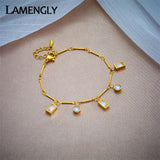 316L Stainless Steel Crystal Charm Bracelet For Women Girls