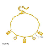 316L Stainless Steel Crystal Charm Bracelet For Women Girls