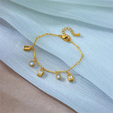 316L Stainless Steel Crystal Charm Bracelet For Women Girls