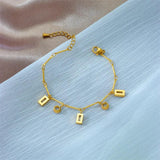 316L Stainless Steel Crystal Charm Bracelet For Women Girls
