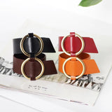 Kirykle Charm Wide Leather Bracelet Women Multicolor Metal Circle Wrap