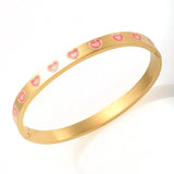 Multiful Heart Enamel Bracelet Colorful Love Bangle Women Men Love Jewelry Gift