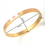 Multiful Heart Enamel Bracelet Colorful Love Bangle Women Men Love Jewelry Gift