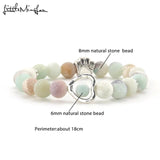 Animal Cat Dog Unicorn Heart Charm Bracelet with Amazonite Stones Beads