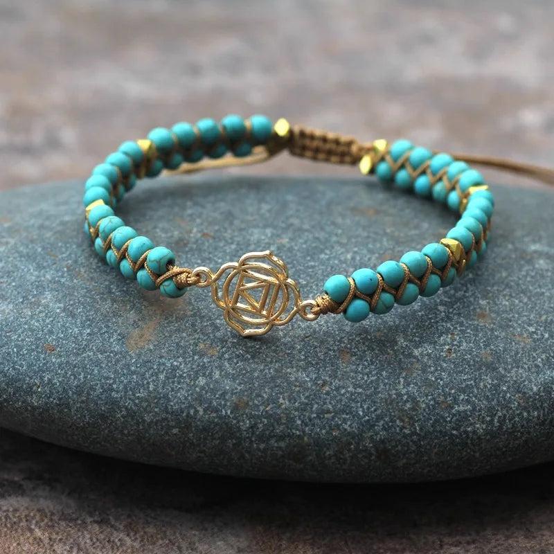 Stone Beaded Flower Reiki Bracelet for Women