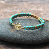 Stone Beaded Flower Reiki Bracelet for Women