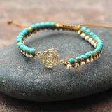 Stone Beaded Flower Reiki Bracelet for Women